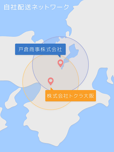 自社配送ネットワーク図